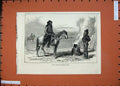 Original Old Antique Print 1874 North American Half-Breed Hunter Horse 19th