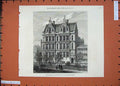 Old Antique Print 1874 New Offices London School Board Thames Embankment 19th