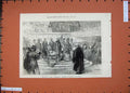 Original Old Antique Print Prince Wales Birmingham 1874 Address Townhall Men