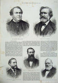 Original Old Antique Print Admiral Osborn Verdi Composer 1875 Patterson Waldeck