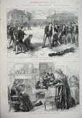 Old Antique Print 1875 Royal Masonic School Institution Aged Widows Art 19th