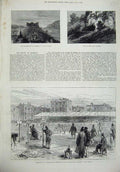 Old Antique Print 1875 Wrestling Sport Cave Seven Sleepers Ephesus Prison 19th