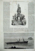 Original Old Antique Print 1875 Plate Officers Horse Guards Ship Soudan Maderia