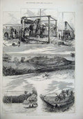 Old Antique Print 1875 Solar Eclipse Observatory Nicobar Islands Malakka 19th