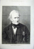 Old Antique Print 1875 Fine Art Portrait Viscount Stratford De Redcliffe 19th