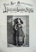 Original Old Antique Print 1875 Fine Art Little Girl Roman Catholic Costume