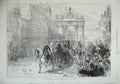 Old Antique Print 1875 King Alfonso Madrid Spain Procession Calle Alcala 19th