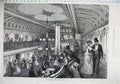 Original Old Antique Print 1875 Fine Art America Saloon Steam Boat Ship People