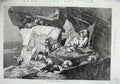 Old Antique Print 1875 Fine Art Young Shepherds Carpathian Mountains Goat 19th