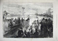 Old Antique Print 1875 Universities Boat Race Oxford Corney Beach River 19th