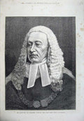 Old Antique Print 1875 Fine Art Alexander Cockburn Chief Justice England 19th