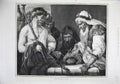 Original Old Antique Print 1875 Fine Art Plaiting Crown Thorns Men Costumes