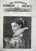 Original Old Antique Print 1875 Portrait Giacometta Young Woman Berlin 19th