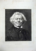 Original Old Antique Print 1875 Fine Art Portrait Corot French Painter Gilbert