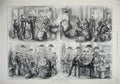 Old Antique Print 1875 General Post Office Letters Sack Inland Lobby Mail 19th