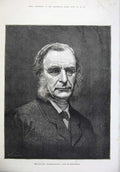 Old Antique Print 1875 Fine Art Rev. Charles Kingsley Canon Westminster 19th