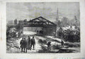 Original Old Antique Print 1875 Railway Accident Shipton-On-Cherwell Bridge Art