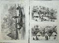 Original Old Antique Print 1875 Village Humbt Guinea Admiralty Islands Natives