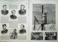 Old Antique Print 1875 Arctic Expedition Ship Alert Discovery Officers 19th