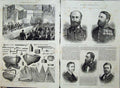 Old Antique Print 1875 Arctic Expedition Banquet Implements Officers Men 19th