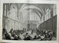 Old Antique Print 1875 London School Board Offices Thames Room Fine Art 19th