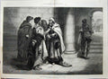 Old Antique Print 1875 Fine Art Merchants Congregate Men Dudley Gallery 19th