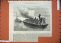Old Antique Print 1875 Experiments Pyroleter Extinguishing Fire Ship Art 19th
