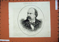 Original Old Antique Print 1875 Portrait Signor Salvini Italian Tragedian 19th