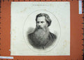 Original Old Antique Print 1875 Portrait Thomas Woolner Bearded Man Victorian