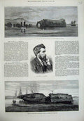Old Antique Print 1875 Ship Wreck Mistletoe Promontory China Pinwell Art 19th
