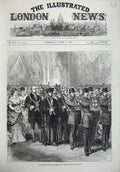 Original Old Antique Print 1875 Lord Mayor International Municipal Festivities