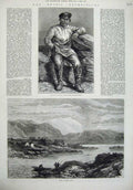 Old Antique Print 1875 Arctic Expedition Hans Heindrich Greenland Man Art 19th