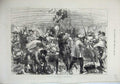 Original Old Antique Print 1875 Wreckers Work Saloon Deutschland 19th