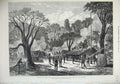 Old Antique Print Fine Art 1875 Manuel Vacca Town River Congo Africa War 19th