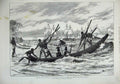 Old Antique Print 1875 African Squadron River Congo King Shark Boat Ship 19th