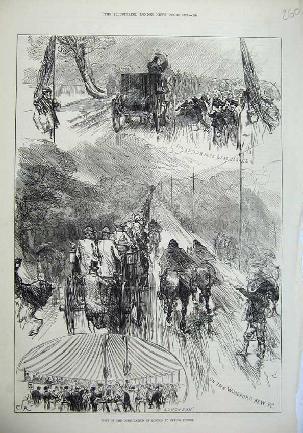 Old Antique Print Visit Corporation London Epping Forest 1875 Snaresbrock 19th