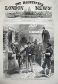 Old Antique Print 1875 Prince Wales India Horses Board H.M.S Ship Serapis 19th