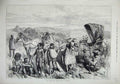 Original Old Antique Print 1875 King Zululands Carriage Horses Natives 19th