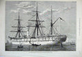 Old Antique Print 1875 H.M.S Ship Serapis Voyage Prince Wales India Wells 19th