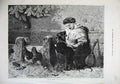 Original Old Antique Print 1875 Fine Art Man Feet Stocks Puppy Dog Dollman 19th