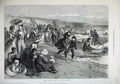 Old Antique Print 1875 American Sketches Bathing Scene Long Branch York 19th