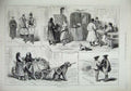 Old Antique Print 1875 Saxony Milkseller Bohemian Gypsies Lutheron Pastor 19th