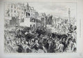 Original Old Antique Print 1875 O'Connel Centenary Dublin Sullivan Sackville