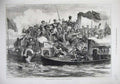 Original Old Antique Print 1875 Masquerade Festival Berlin Germany Sham Pirates
