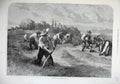 Old Antique Print 1875 Fine Art Country Haymakers Farming Men Horse Cart 19th