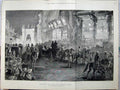 Old Antique Print 1875 Prince Wales Illuminations Bobay Army Horses Art 19th