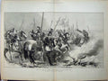 Original Old Antique Print 1875 John Gilbert Armour Horses War Army Battle