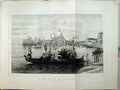 Original Old Antique Print Fine Art 1875 Monks Boat River Campo Santo Candle