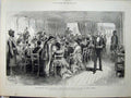 Old Antique Print 1875 Breakfast Prince Wales Ship Serapis King Greece 19th