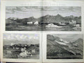 Old Antique Print Arctic Expedition 1875 Godhaven Disco Island Icebergs 19th